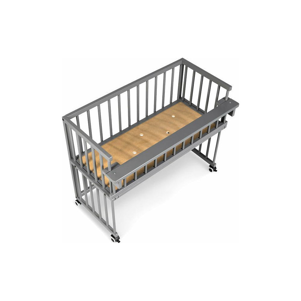 Slate Gray Wooden Co-Sleeping Crib - 3 Colours