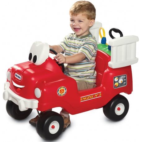 Gray Little Tikes Fire Engine Ride on Car