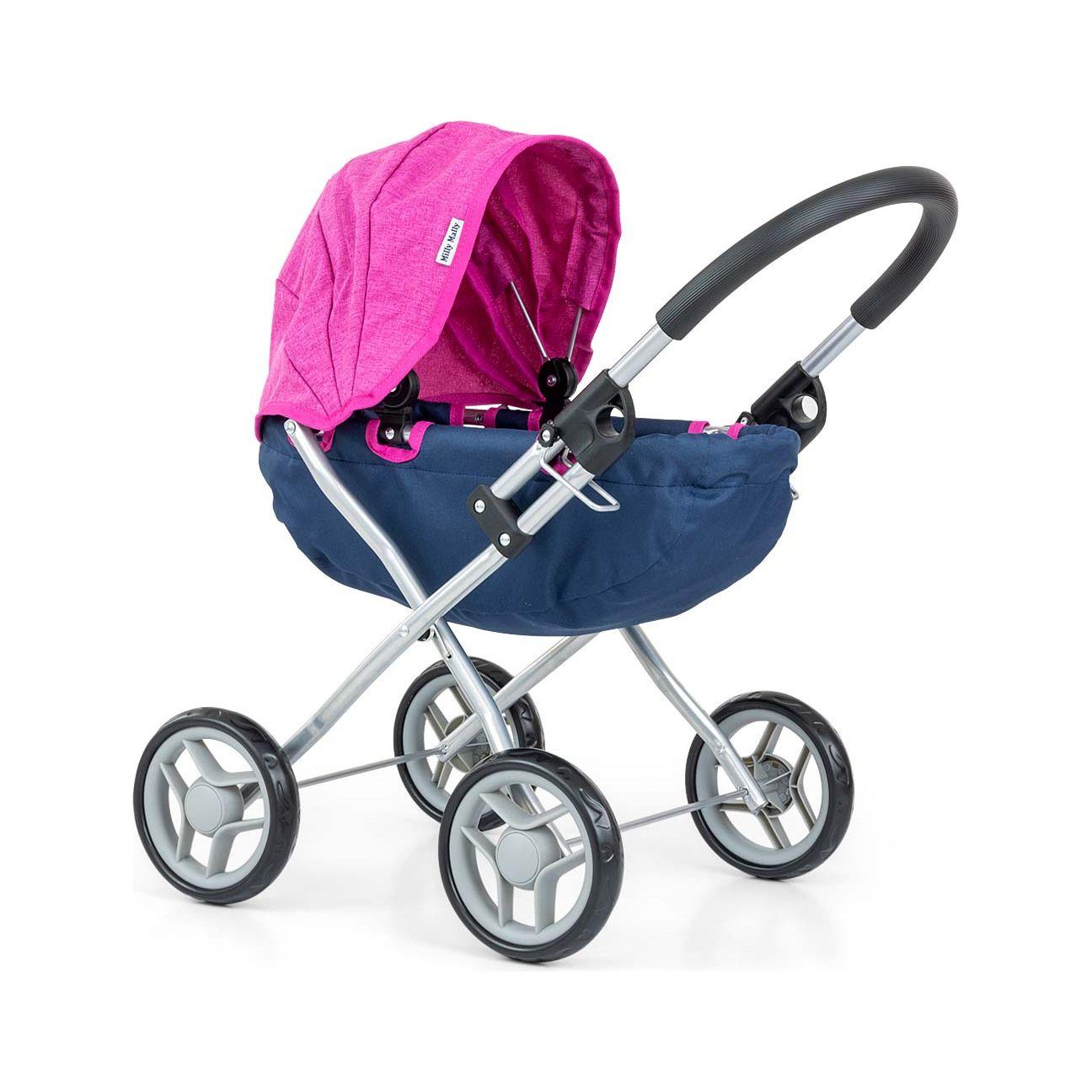 Milly Mally Poppenwagen Dori Prestige - Roze Marineblauw