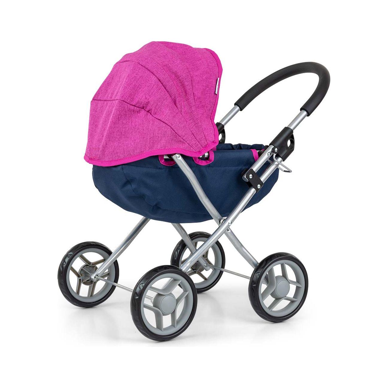 Milly Mally Poppenwagen Dori Prestige - Roze Marineblauw