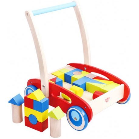 Tooky Toy Walker Push Toy With Blocks