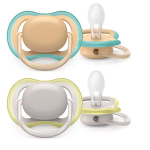 Light Gray Avent Soother Ultra Air 0-6 months 2 pcs - 8 Designs