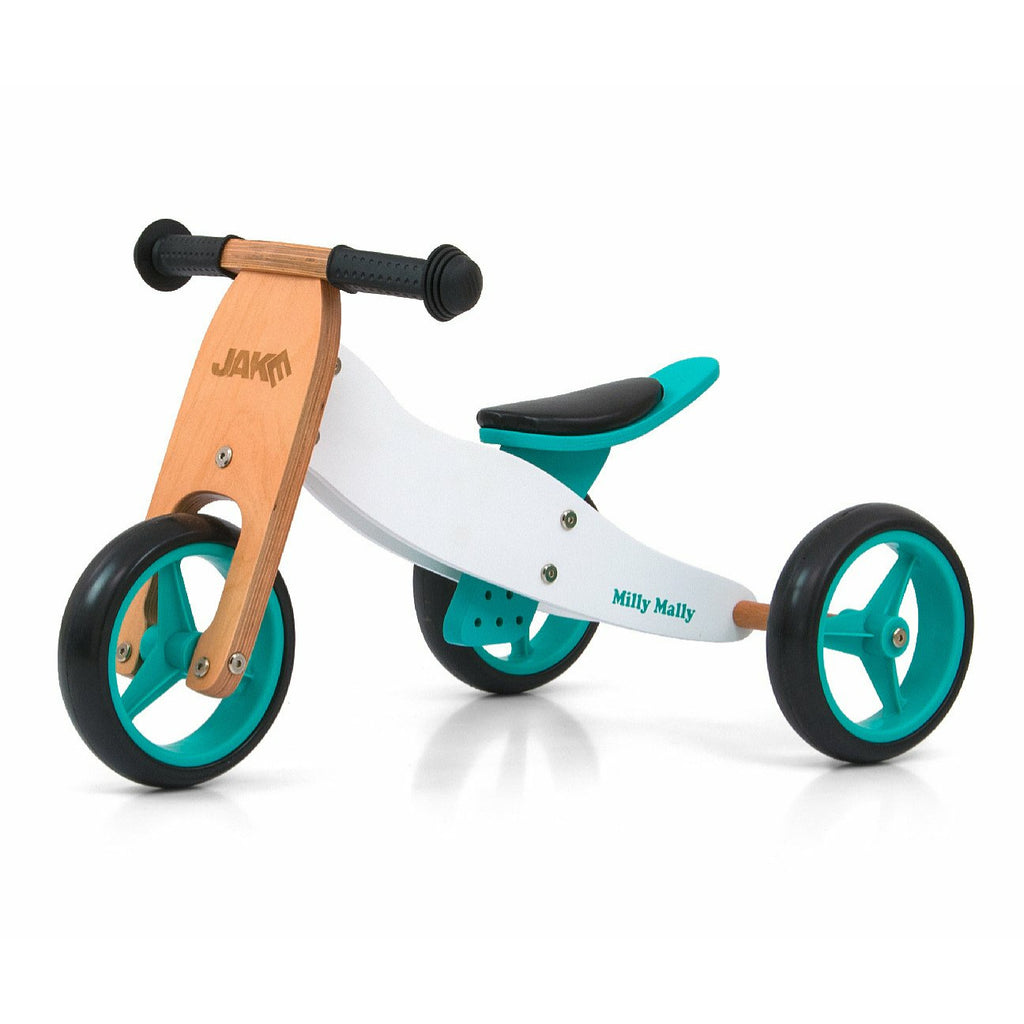 Light Gray Milly Mally Jake 2in1 Wooden Balance Bike - 5 Colours