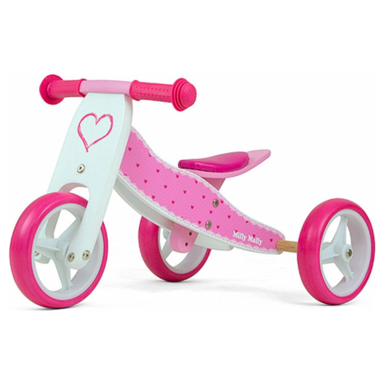Light Gray Milly Mally Jake 2in1 Wooden Balance Bike - 9 Designs