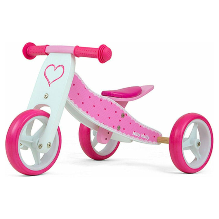 Light Gray Milly Mally Jake 2in1 Wooden Balance Bike - 9 Designs
