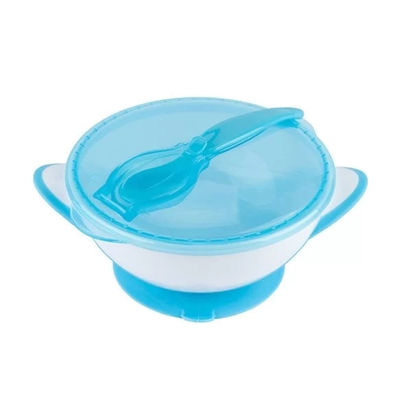 Sky Blue Babyono Bowl With A Suction And A Spoon - 4 Colours
