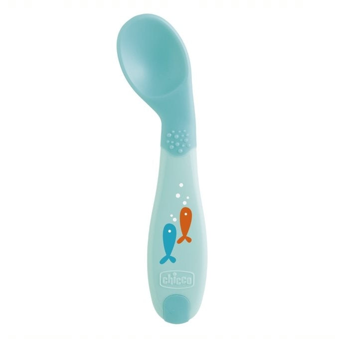 Light Steel Blue Chicco First Spoon 8m+ - 2 Colours