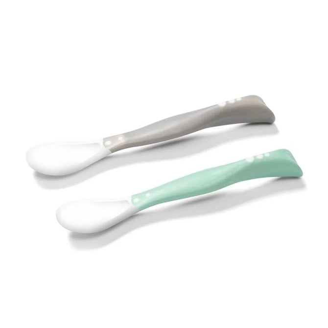 Light Gray Babyono Flexible Spoons With Shape Memory Grip 2pcs - 4 Colours