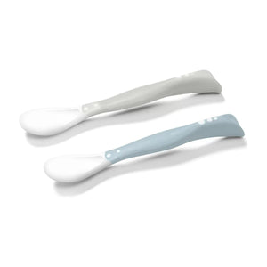 Light Gray Babyono Flexible Spoons With Shape Memory Grip 2pcs - 4 Colours