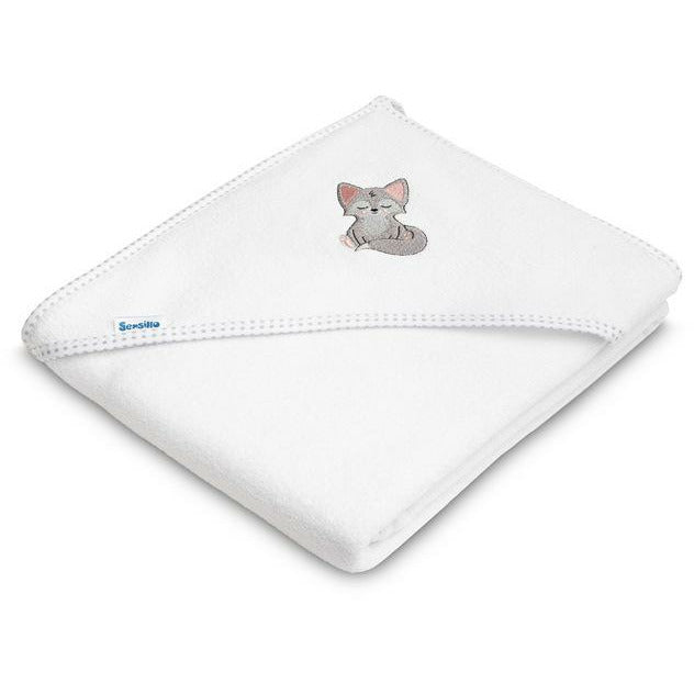 White Smoke Sensillo Hooded Bath Towel 100x100 - 5 Animal Designs