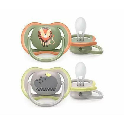 Gray Avent Soother Ultra Air 6-18 months 2 pcs - 3 Designs