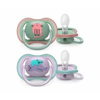 Gray Avent Soother Ultra Air 6-18 months 2 pcs - 3 Designs