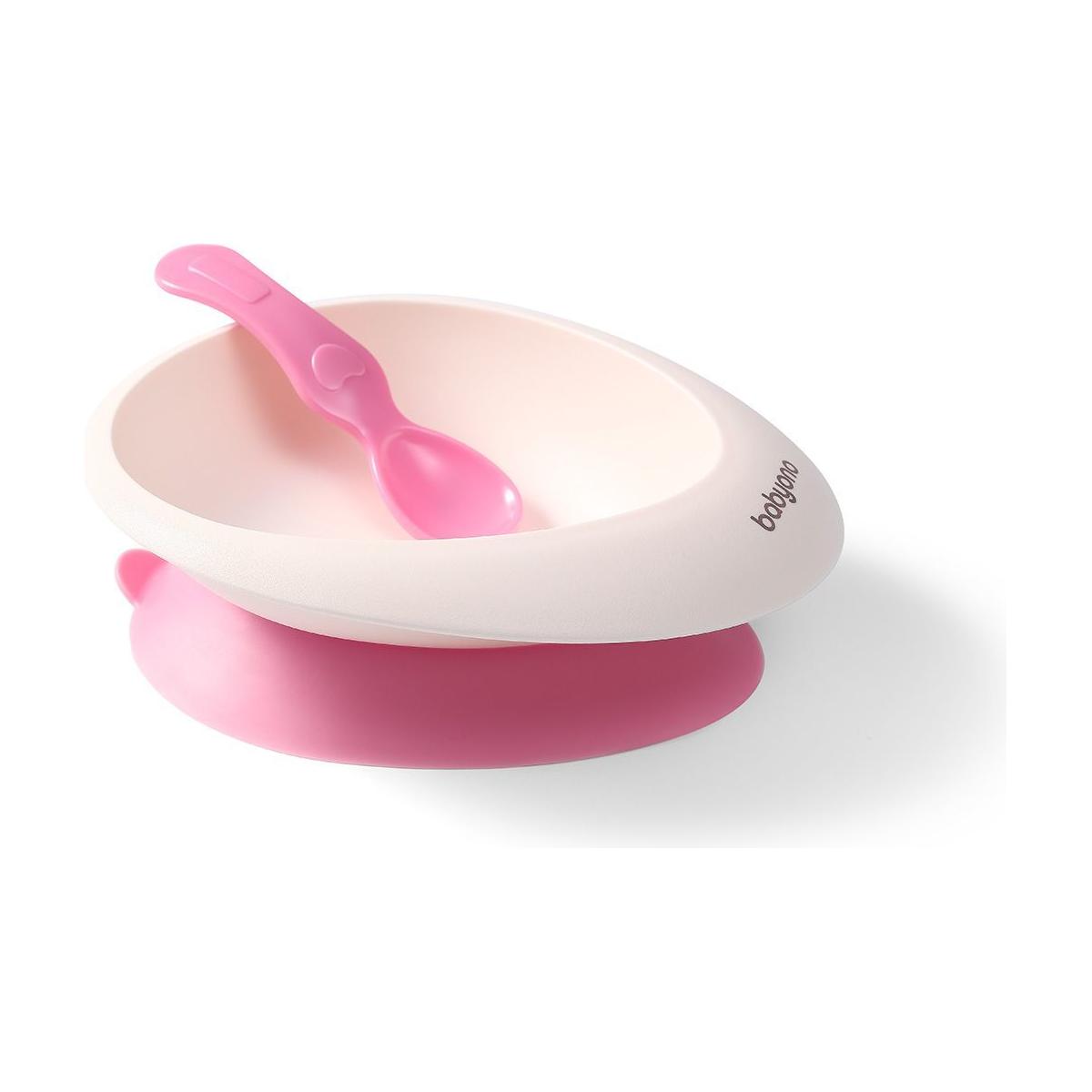 Babyono Suction Bowl With Spoon 6m+ - Pink