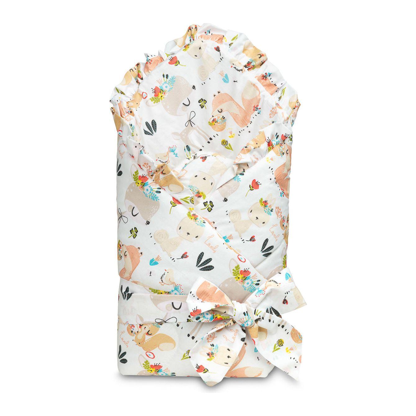 Sensillo 100% Cotton Swaddle With Frill - Peach Picnic