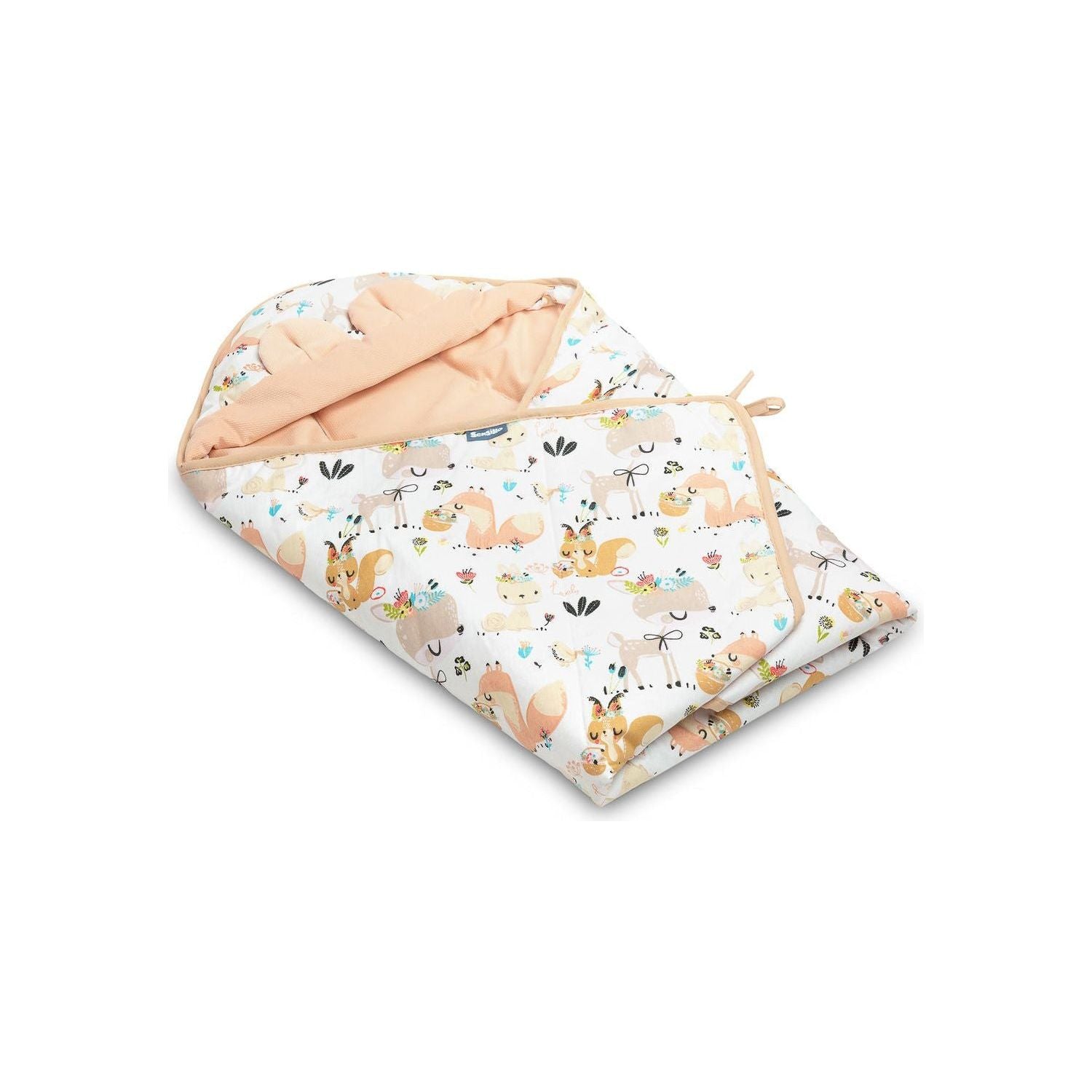 Sensillo Frilly Velvet Car Seat Blanket XL Version - Peach Picnic