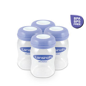 Light Gray Lansinoh Breastmilk Storage Bottles 4 pack