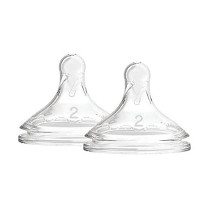 White Smoke Dr Brown's Wide Neck Level 2 Natural Flow Teats 3M+, 2 Pack