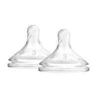 White Smoke Dr Brown's Wide Neck Level 3 Natural Flow Teats 6M+, 2 Pack