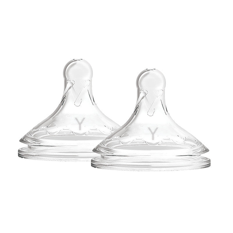 White Smoke Dr Brown's Wide Neck Level 4 Natural Y-Cut Teats 9M+, 2 Pack