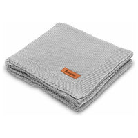 Gray Sensillo 100% Cotton Knitted Blanket - 4 Pastel Colours