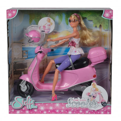 Dim Gray Simba Steffi Doll On A Scooter