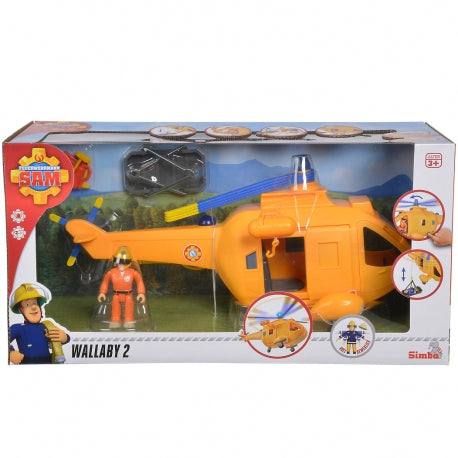 Simba Brandweerman Sam Helikopter Wallaby 2 - 34 cm