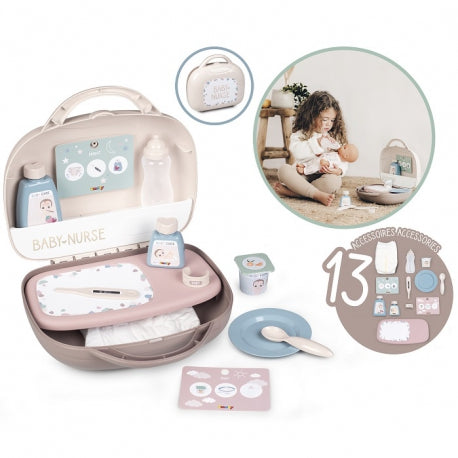Light Gray Smoby Baby Nurse Suitcase With Accessories - 2 Colours