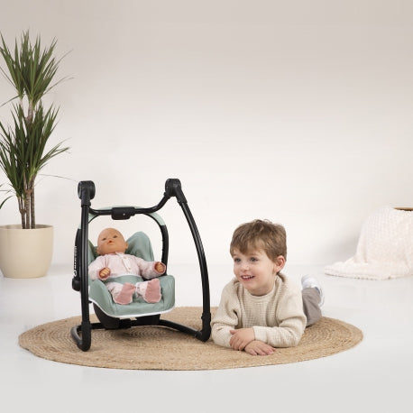 Light Gray Smoby Maxi Cosi 3in1 Doll Carrier With Highchair and Swing - 3 Colours