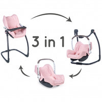 Dark Slate Gray Smoby Maxi Cosi 3in1 Doll Carrier With Highchair and Swing - 3 Colours