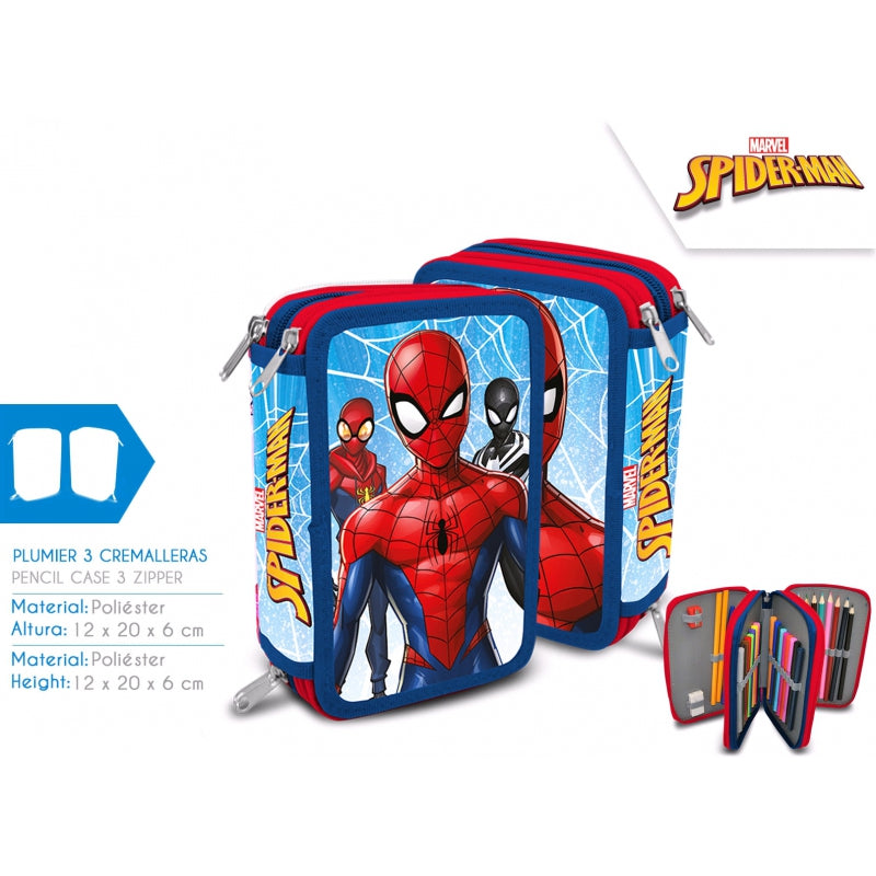 Trousse License 3 compartiments avec Spiderman