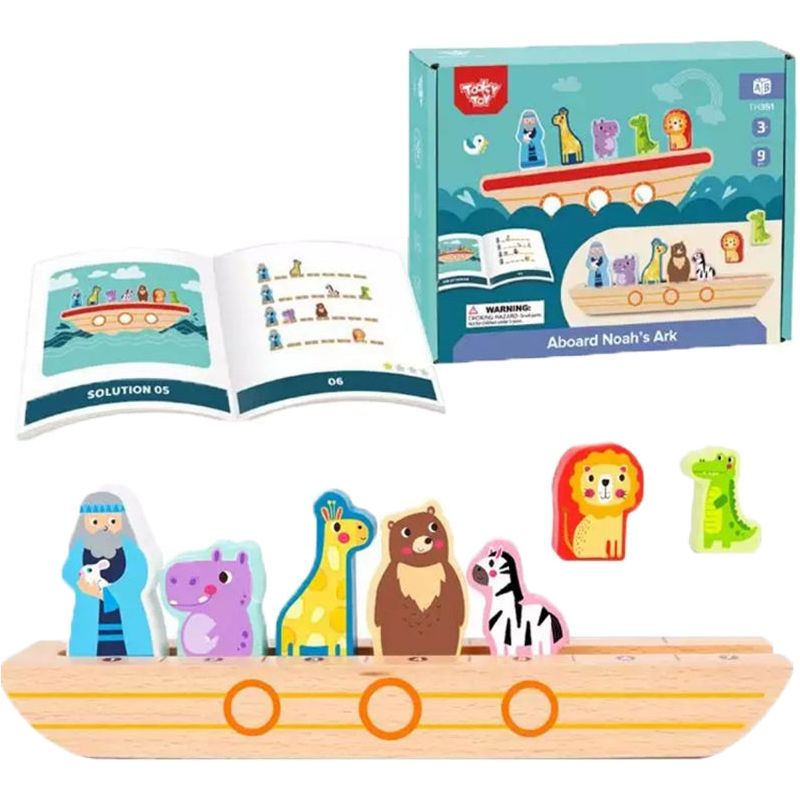 Tooky Toy Wooden Noah's Ark + Riddle Book