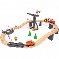 Tooky Toy Wooden Construction Train Set - 35 pcs