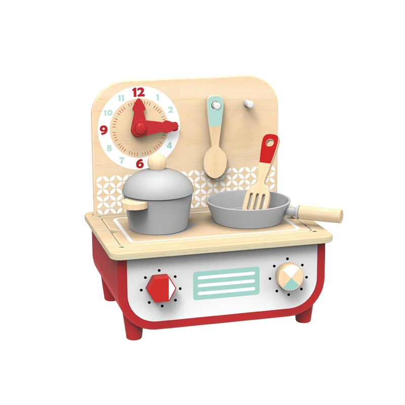 Light Gray Tooky Toy Wooden 2in1 Kitchen Grill