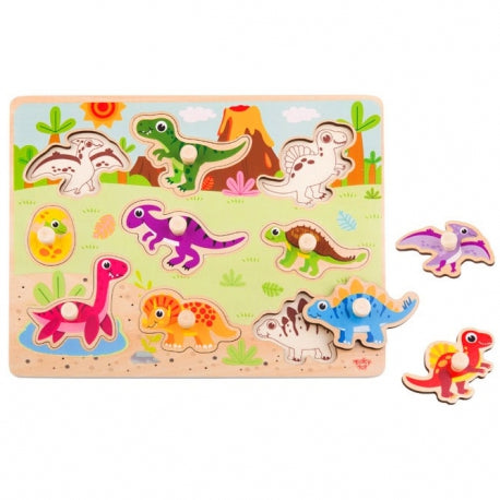 Pale Goldenrod Tooky Toy Wooden Puzzle - Dinosaurs