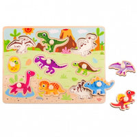 Pale Goldenrod Tooky Toy Wooden Puzzle - Dinosaurs