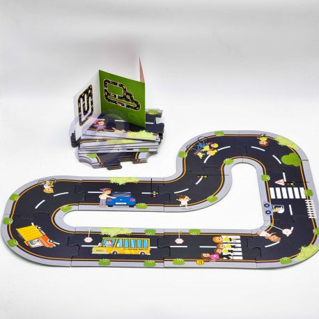 Light Gray Tooky Toy Create Your Own Road Puzzle 21 pcs -  3 Versions