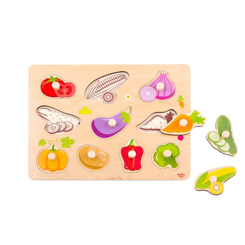 Peach Puff Tooky Toy Wooden Puzzle - Vegetables