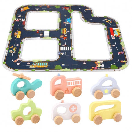 Dark Slate Gray Tooky Toy Create Your Own Road Puzzle 21 pcs -  3 Versions