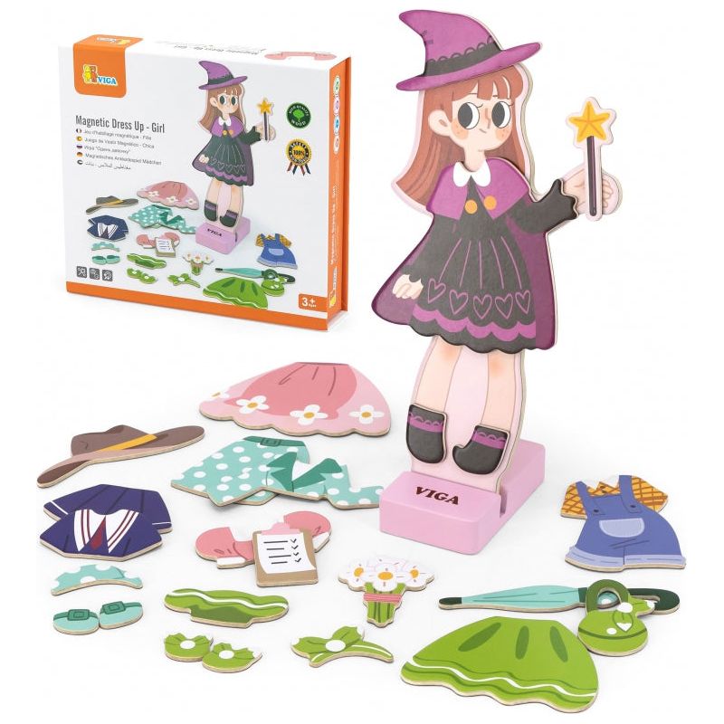 Viga Jigsaw Magnetic Educational Dress Up Puzzle  - Girl