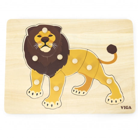 Sienna Viga Wooden Montessori Pin Puzzle -  Wild Animals