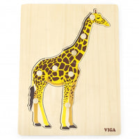 Bisque Viga Wooden Montessori Pin Puzzle -  Wild Animals