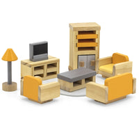 Dark Khaki Viga Wooden Doll House Furniture - Living Room