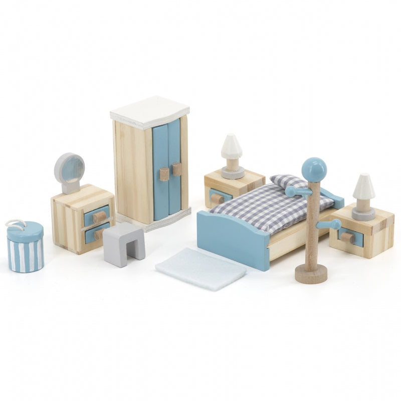 Light Gray Viga Wooden Doll House Furniture - Bedroom