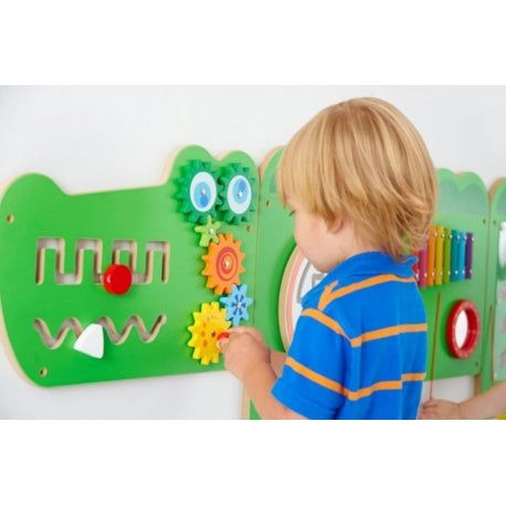 Dark Khaki Viga Sensory Educational Manipulation Board Crocodile