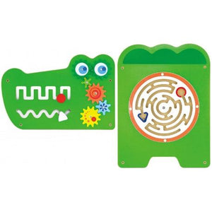 Lime Green Viga Sensory Educational Manipulation Board Crocodile