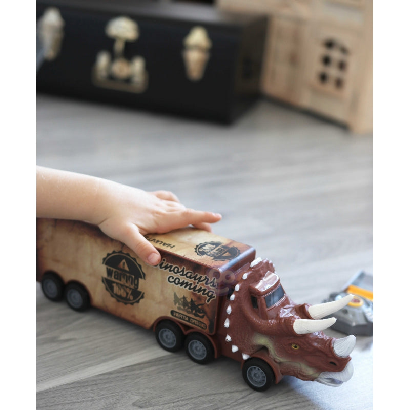 Camion dinosaure Woopie avec voitures de saut