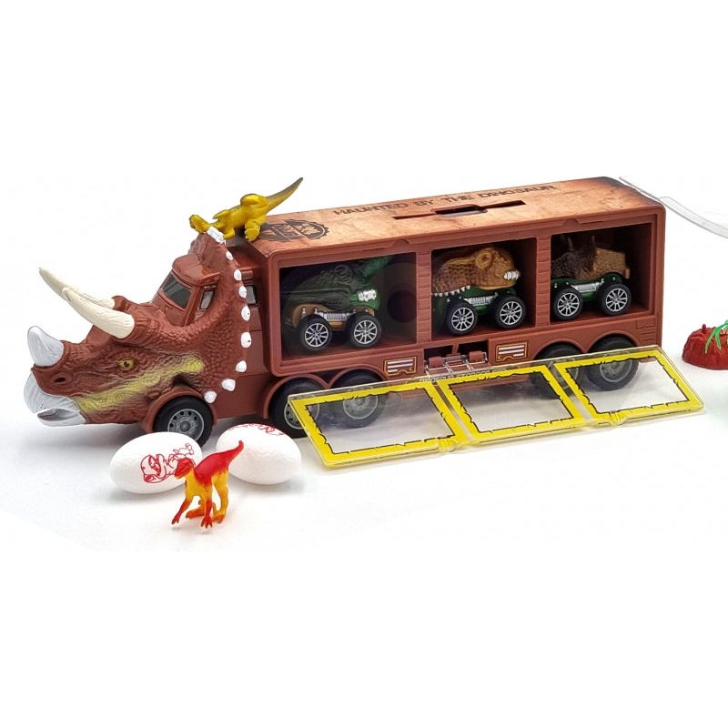 Camion dinosaure Woopie avec voitures de saut