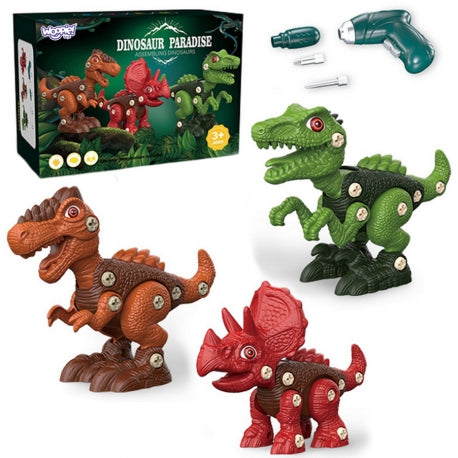 Dark Slate Gray Woopie 3D Screw 3 Dinosaurs Set