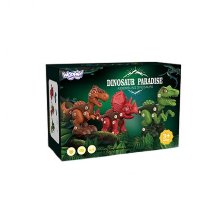 Dark Slate Gray Woopie 3D Screw 3 Dinosaurs Set